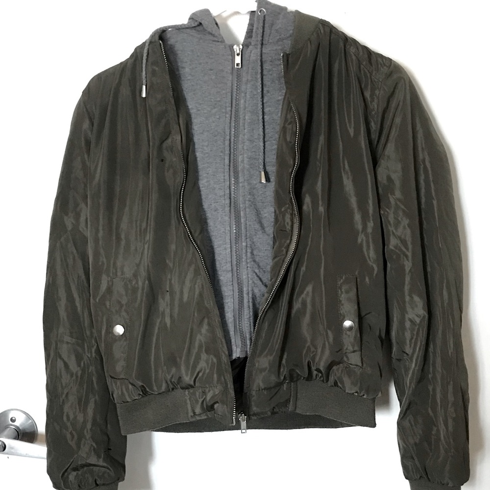 Olive green bomber jacket